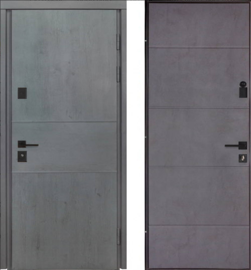 Metāla durvis TERMO HOUSE modelis 703/191 Antracīts/Betons Antracīts