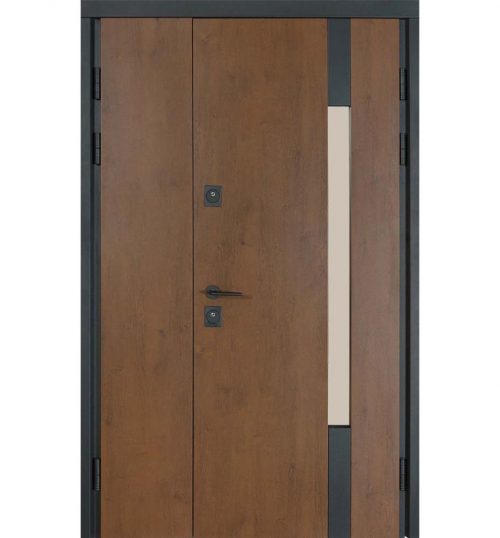 Metāla durvis TERMO HOUSE 705/428 (1200mm) Ozols bronza/Rieksts dabīgs