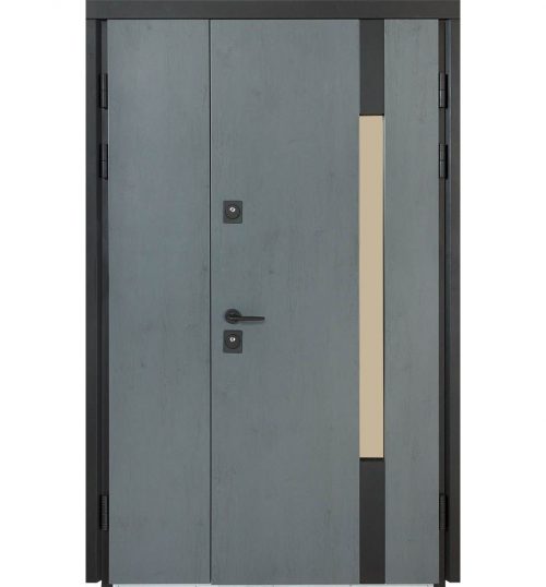 Metāla durvis TERMO HOUSE 705/428 (1200mm) Antracīts/Polārais ozols