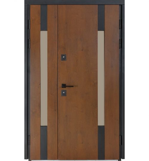 Metāla durvis TERMO HOUSE 706/431 (1200mm) Ozols bronza/Balts satīns